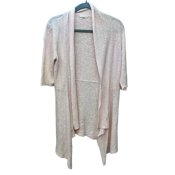 Eileen Fisher Linen Blend Waterfall Open Front Cardigan - Picture 1 of 5